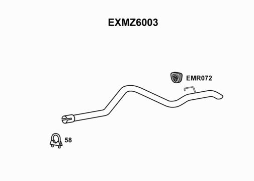 EXHAUST PIPE - EUROFLO ENGLAND EXMZ6003 EF