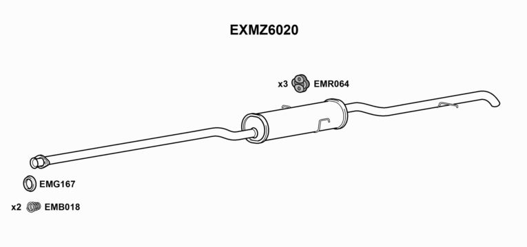 MUFFLER - EUROFLO ENGLAND EXMZ6020 EF