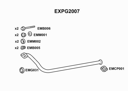 EXHAUST PIPE - EUROFLO ENGLAND EXPG2007 EF