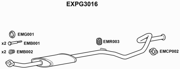 MUFFLER - EUROFLO ENGLAND EXPG3016 EF