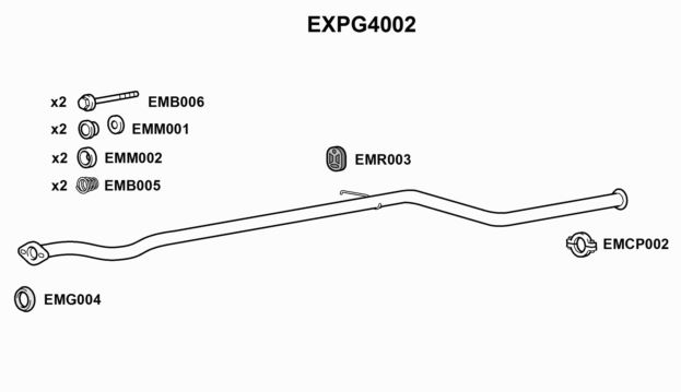 EXHAUST PIPE - EUROFLO ENGLAND EXPG4002 EF