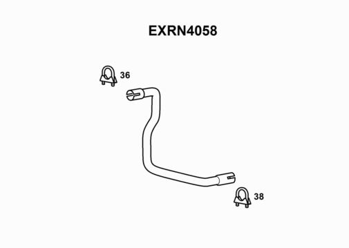 EXHAUST PIPE - EUROFLO ENGLAND EXRN4058 EF