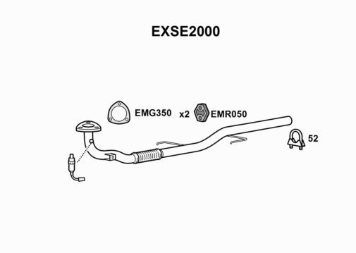 EXHAUST PIPE - EUROFLO ENGLAND EXSE2000 EF