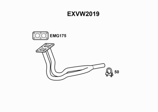 EXHAUST PIPE - EUROFLO ENGLAND EXVW2019 EF