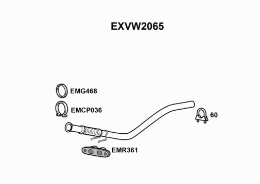 EXHAUST PIPE - EUROFLO ENGLAND EXVW2065 EF