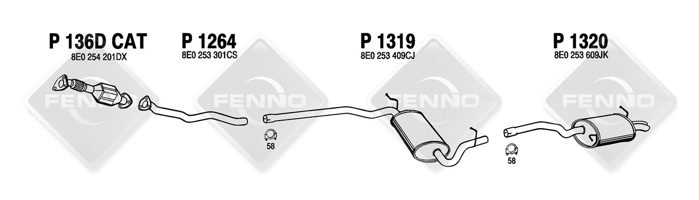 TŁUMIK AUDI A4 K.04- 1.9/2.0TDI - FENNOSTEEL FINLAND P1320