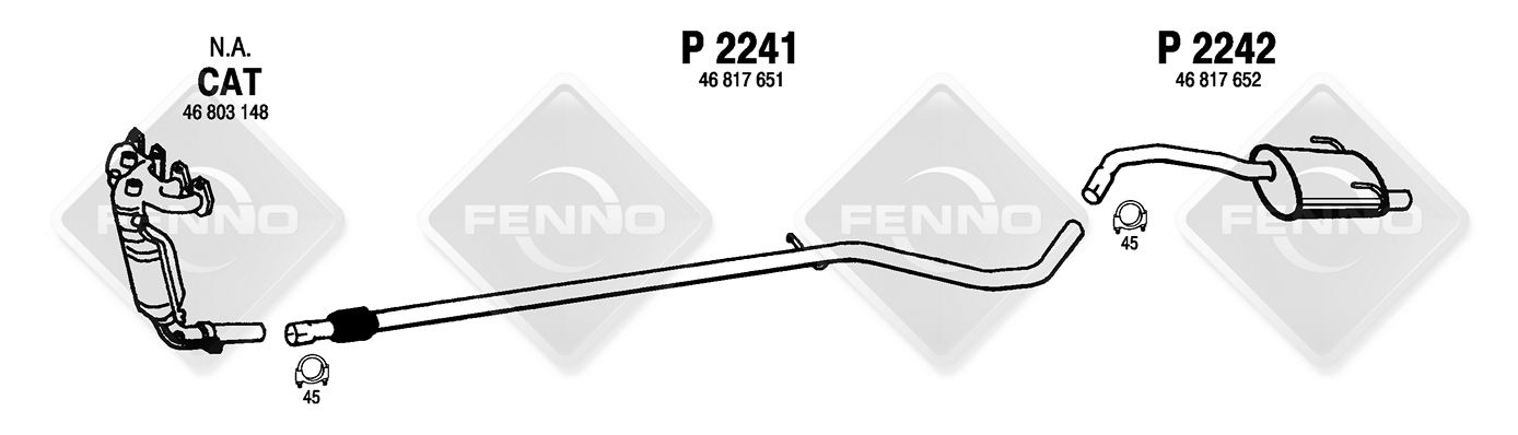 EXHAUST PIPE - FENNOSTEEL FINLAND P2241