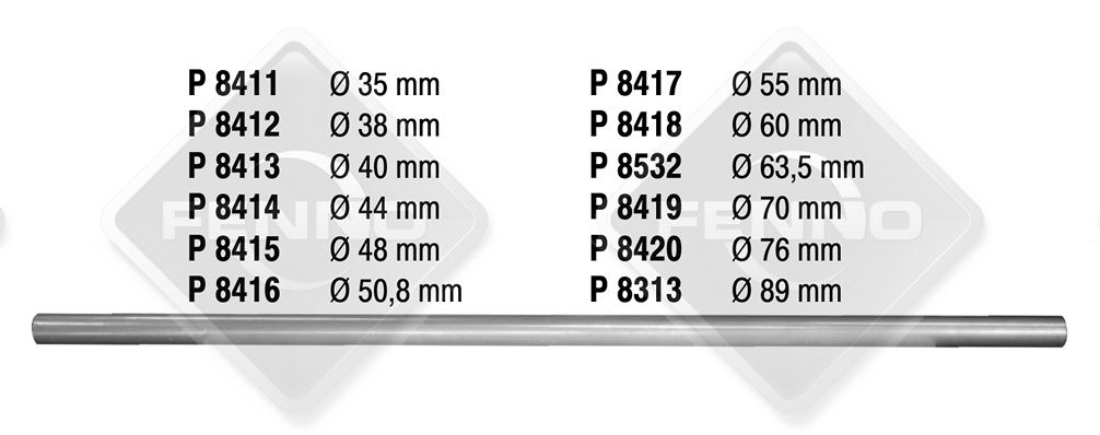 STRAIGHT PIPE  Z89,0 X S1,5MM 2M ALU - FENNOSTEEL FINLAND P8313
