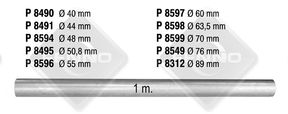 STRAIGHT PIPE  Z48,0 X S1,5MM 1M ALU - FENNOSTEEL FINLAND P8594